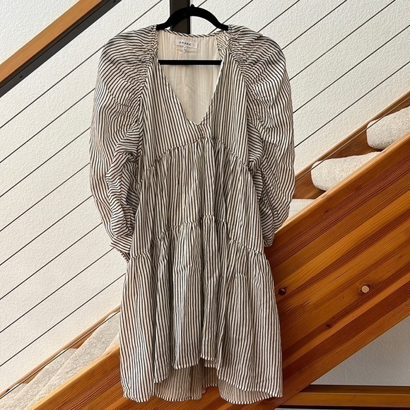 Frame Denim Dresses & Skirts - Frame High Low Striped Dress Sz S